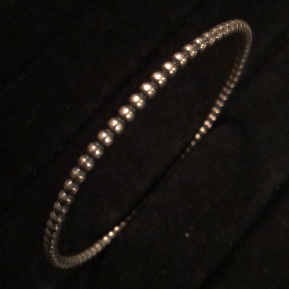 Sterling Silver Bangle Bead Bracelet
